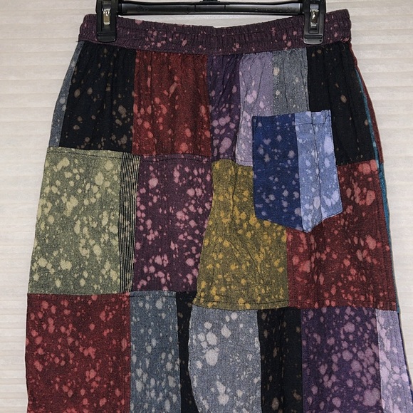 Patchwork joggers, size L/XL with front pockets handmade in Nepal - Picture 8 of 11